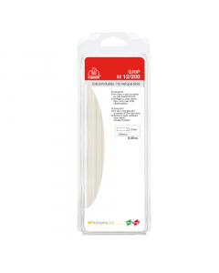 Colla termofusibile trasparente in blister da 10 stecche ° 12mm - l 200mm. Prodotto europeo conforme al regolamento reach (ce) n.1907/2006