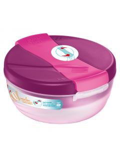 Lunch Bowl Origins 1,4 lt rosa 3 scompartimenti: vano principale, scompartimento interno removibile e un altro nel coperchio. Alloggio smart per posate e tovaglioli. Facile da aprire e chiudere con un solo movimento: ruota il coperchio in entrambe le dire