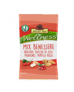 Miscela di arachidi tostate, frutta secca tostata e frutta disidratata zuccherata

Ingredienti: Miscela in proporzione variabile: [arachidi tostate, mandorle tostate, mirtilli rossi disidratati zuccherati (mirtilli 60%, zucchero di canna, olio di semi di 