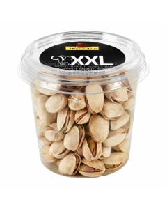 Bicchiere da 140gr pistacchi tostati e salati. Ingredienti: pistacchi (97,5%), sale (2,5%).