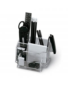 Desk organizer in ABS con 5 scomparti, completo di 15 accessori.