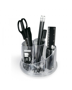 Desk organizer in ABS con 6 scomparti, completo di 14 accessori.