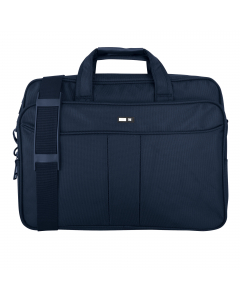 Realizzata in polyestere extra strong. Dotata di doppio scomparto imbotito per notebook 15" e vari tasche portaoggetti. Inclusa tracolla regolabile e fascia posteriore per trolley.