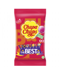 Chupa chups confezionati singolarmente
Busta 120pz
Ingredienti (gusti fragola. arancia): zucchero. sciroppo di glucosio. polpa e succo di frutta (3%) (mela. ciliegia. lampone. ananas. lime. limone. fragola. pesca. banana. arancia. mirtillo. mora. mango. a