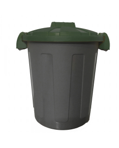 Pratico bidone portari?uti da 25 litri, con coperchio dotato di chiusura a clip. Realizzato in polipropilene (PP) riciclabile 100%. Design moderno, si adatta a tutti gli ambienti. Bidone colore grigio e coperchio verde. Dimensioni: Ø36 x H45cm.