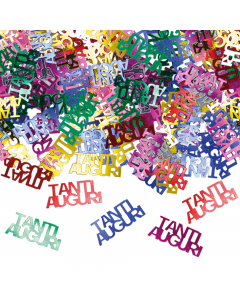 Coriandoli in plastica "Tanti Auguri" - busta da 15gr.