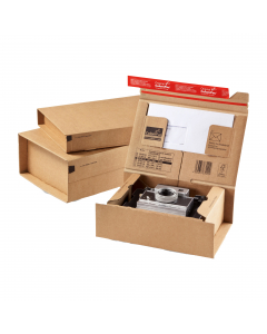 Scatola di spedizione in robusto cartone. Per spedizioni veloci e sicure. Chiusura autoadesiva tenacissima e di alta sicurezza. Chiusura extratenace autodesiva. Montaggio semplice. F.to interno 460x310x160mm. F.to est. 515x335x170. Adatta a contenere il f