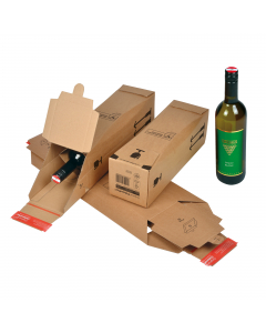 Modulo base per 1 bottiglia ideale per spedire in sicurezza bottiglie di vetro alte fino a 300 mm, capacità 0,75 l. Il modulo base è indispensabile nella scatola modulabile per 3/6 bottiglie.