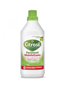 Citrosil Home Protection PAVIMENTI DISINFETTANTE elimina fino al 99,99% di germi e batteri, rimuove lo sporco in profondità e fa brillare le superfici. Inoltre, grazie alle essenze di origine vegetale, lascia un fresco profumo. Puoi usarlo quotidianamente