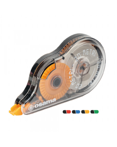 Correttore a nastro da 20 metri x 5mm. 
Ottima copertura, subito riscrivibile, per ogni tipo di carta, frizione tendi nastro, impugnatura ergonomica. 
Corpo trasparente per il controllo del nastro con inseriti nei colori: blu, rosso, giallo, verde.