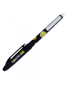 Penna inchiostro gel cancellabile termosensibile. 
Top in materiale speciale per essere utilizzata sui dispositivi Touch Screen. 
Punta conica da 0,7mm. Ricaricabile con refill RISCRIVI.
Fusto con finestra per poter essere personalizzato.
Fusto in 6 diffe