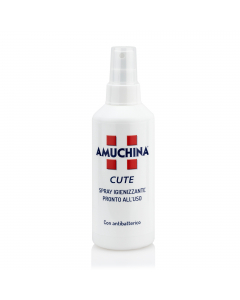 Amuchina Cute Sray igienizzante pronto all'uso con antibatterico, è indicato per l'igiene della cute e delle mani. Igienizza in profondità e lascia la sensazione di pelle pulita. Da utilizzare senz'acqua. Spruzzare direttamente sulla cute integra da igien