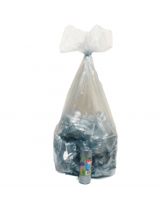 Sacchi pattumiera di colore azzurro trasparente in MDPE rigenerato + PLT lineare. Formato 70x110cm 110Lt  22µ. In rotolo compatto da 10 sacchi con fascetta. Prodotto con alta resistenza meccanica. Adatti per la raccolta differenziata.