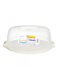 Portatorta tiramisù trasparente in polipropilene. Dimensioni: 37x33x14,5cm. Idoneo al contatto con gli alimenti. Può essere riposto in freezer.