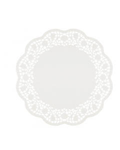 Confezione da 12 sottotorta decorativi, in carta bianca. Diametro: 30cm