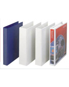 Raccoglitore a 4 anelli personalizzabile sia sul fronte che sul dorso per una rapida identificazione dei documenti archiviati. Struttura in PVC da 240micron e anima di cartone di 2,4mm di spessore.  Tasche trasparenti su fronte e dorso per la personalizza