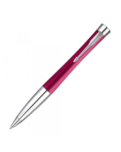 Elegante penna color magenta laccata lucida con finitura smerigliata. Completata con finiture cromate. Confezionata in elegante astuccio regalo. Fornita con refill colore blu.