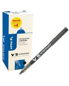Roller usa e getta ad inchiostro liquido. Livello di inchiostro visibile. Clip in metallo.
Punta 0,5mm. Colore: nero.
Value pack 16+4 pezzi.