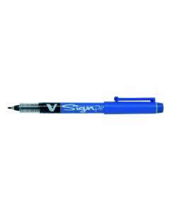 Pennarello con inchiostro liquido a base d'acqua con punta in fibra di poliestere. Livello di inchiostro visibile. Tratto 0,6mm.
Punta 2,0mm. Colore: blu.
