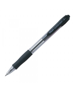 Penna a sfera a scatto con fusto trasparente e impugnatura in gomma. Inchiostro a base d'olio per una scrittura fluida e nitida. Grip e clip nel colore dell'inchiostro. Ricaricabile con refill RFJS-GP. Punta: 0,7mm. Colore: nero.