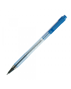 Penna a sfera a scatto con puntale in metallo. Fusto trasparente con scanalature antiscivolo. Sfera in carburo di tungsteno. Inchiostro a base d'olio. Ricaricabile, cod 58138.
Punta 1mm. Colore: blu.