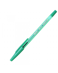 Penna a sfera con puntale in metallo. Ideale per la scuola e per l’ufficio. Fusto trasparente con scanalature antiscivolo. Sfera in carburo di tungsteno. Inchiostro a base d'olio. 
Punta 1mm. Colore: verde.
