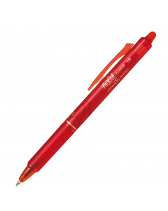 La rivoluzione nella scrittura: scrivi, cancelli e riscrivi con inchiostro termosensibile. Grip ergonomico. Versione Clicker con sfera di carburo di tungsteno. Nuova punta 1,00 in assortimento: punta mm. 1,00- tratto mm. 0,5. Colore: rosso.