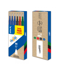 Set 6 Refill per FRIXION ball e clicker. Punta 0,7mm. Astuccio colori assortiti: 3 blu,1 nero, 1 rosso, 1 verde.