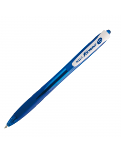 Penna a sfera a scatto con fusto composto al 78%  da materiale riciclato (escluse le parti di ricambio). Punta in metallo. Inchiostro a base d'olio. Grip in gomma. Ricaricabile con refill RFJS-GP.
Punta 1mm. Colore: blu.