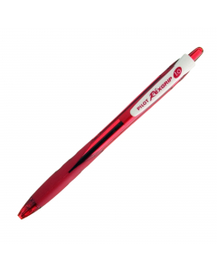 Penna a sfera a scatto con fusto composto al 78%  da materiale riciclato (escluse le parti di ricambio). Punta in metallo. Inchiostro a base d'olio. Grip in gomma. Ricaricabile con refill RFJS-GP.
Punta 1mm. Colore: rosso.