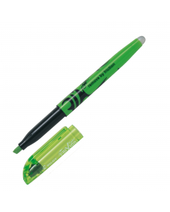 Evidenziatore cancellabile con punta a scalpello da 4mm in fibra di poliestere indeformabile. Inchiostro termosensibile, cancellabile con una leggera frizione della gomma integrata nel fusto, che non lascia residui e non danneggia la zona cancellata. Evid