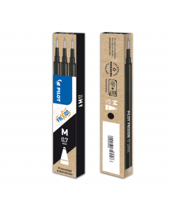 Set 3 Refill per FRIXION ball e clicker. Punta 0,7mm. Colore: nero.