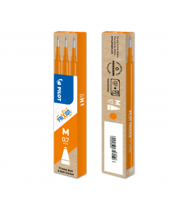 Set 3 Refill per FRIXION ball e clicker.
Punta 0,7mm. Colore: arancio.