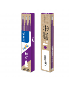 Set 3 Refill per FRIXION ball e clicker.
Punta 0,7mm. Colore: viola.