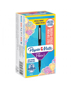 Inchiostro a base d'acqua che non oltrepassa la carta, non macchia e non sbava. Fusto e cappuccio nel colore dell'inchiostro. Punta in fibra per maggior scorrevolezza.
Punta 1,1mm. Colore: nero.