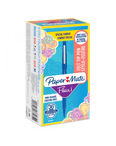 Inchiostro a base d'acqua che non oltrepassa la carta, non macchia e non sbava. Fusto e cappuccio nel colore dell'inchiostro. Punta in fibra per maggior scorrevolezza.
Punta 1,1mm. Colore: blu