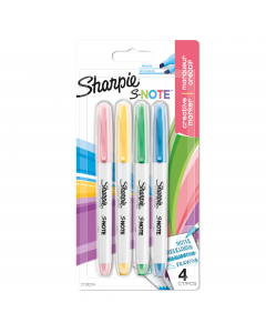 Pennarelli versatili in colori brillanti e vivaci. Perfetti per evidenziare, prendere appunti e disegnare. Punta a scalpello 2 in 1 che consente di tracciare sia linee precise e ampie. Colori assortiti: rosa, giallo, verde, azzurro.
