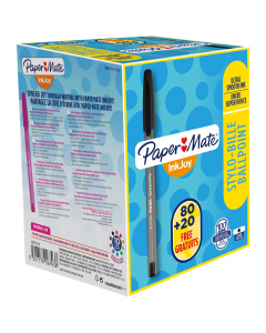 Papermate InkJoy 100, un sistema di inchiostro ULV per una incredibile scorrevolezza di scrittura e asciugatura rapida. I colori sono accesi e intensi, non sbava, richiede una minima pressione della mano e assicura linee precise e nette. Posside un fusto 