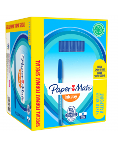 Papermate InkJoy 100, un sistema di inchiostro ULV per una incredibile scorrevolezza di scrittura e asciugatura rapida. I colori sono accesi e intensi, non sbava, richiede una minima pressione della mano e assicura linee precise e nette. Posside un fusto 