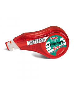 Bianchetto nastro mini formato 5mm x 6mt. Meccanismo di protezione del nastro, avanzamento laterale per correzioni precise. Prodotto con il 69 % di materiale riciclato.