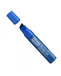 Marcatore professionale permanente con punta extra forte e fusto in metallo. Altà indelebilità dell'inchiostro. Adatto a tutte le superfici: legno, vetro, gomma, metallo, cartone, carta e plastica.
Punta scalpello da 8-15,4mm. Colore: blu.