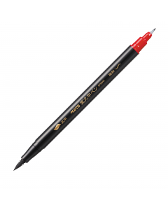 Pratica penna con doppia punta. Punta in fibra per disegnare e scrivere e punta a pennello media per illustrare. Tratti spessi e sottili con un unico strumento. Inchiostro nero di tinta.