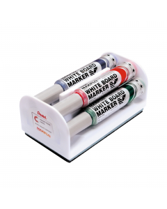Set 4 marcatori a inchiostro liquido per lavagne bianche con cancellino magnetico che funge anche da supporto per i marcatori. Il set è composto da marcatori Maxiflo Liquid ink MWL5M con punta conica da 6mm in 4 diversi colori (nero, blu, rosso, verde).
•