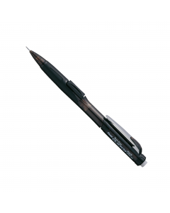 Portamine 0,9mm dotato di grip in gomma antiscivolo con pulsante laterale di avanzamento della mina. Corpo trasparente colorato con clip in metallo. Prodotto con il 59% di materiale riciclato.Sistema di scorrimento del gommino extralungo.