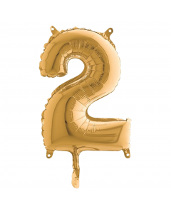 Numero h. 36cm, realizzato in mylar foil metalizzato gonfiabile ad aria attraverso la bocchetta alla base. Cannuccia inclusa nella confezione.