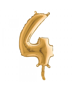Numero h. 36cm, realizzato in mylar foil metalizzato gonfiabile ad aria attraverso la bocchetta alla base. Cannuccia inclusa nella confezione.