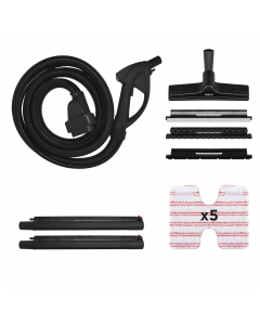 Il Kit consente di utilizzare Polti Vaporetto MV come un pulitore a vapore con aspirapolvere integrato per aspirare, pulire e igienizzare tutte le superfici. Le dimensioni compatte della spazzola multiuso - che viene collegata al tubo flessibile tramite i