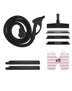 Il Kit consente di utilizzare Polti Vaporetto MV come un pulitore a vapore con aspirapolvere integrato per aspirare, pulire e igienizzare tutte le superfici. Le dimensioni compatte della spazzola multiuso - che viene collegata al tubo flessibile tramite i