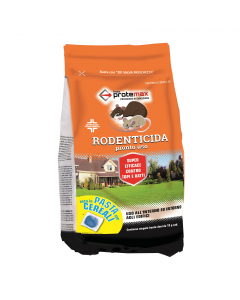 Esca rodenticida pronta all’uso in pasta. È ideale per il controllo d’infestazioni da topo domestico (Mus musculus) e ratto grigio (Rattus norvegicus). È caratterizzata da una miscela ben bilanciata d’ingredienti di origine alimentare molto appetibili per