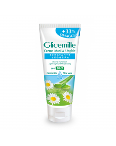 Crema mani con ingredienti naturali, tra cui Glicerina Vegetale, Estratto di Camomilla Biologica  e Vitamina E che leniscono, ammorbidiscono e proteggono la pelle. Capacità 100ml.